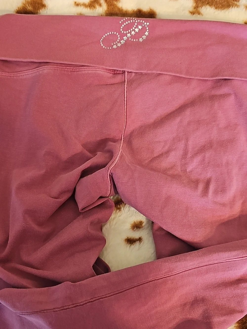 PINK Rhinestone Detail Flared Pants Size M - Picture 4 of 5